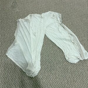 Elegant White Lace-Trimmed Women's Pants